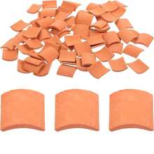 100pcs Mini Red Tile Model Building Set, Clay Material, Mini Tile Sculpture Landscape Accessories, DIY Faux Tile Model Garden Decoration - Other - View 2