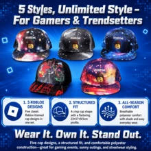 Roblox 1 buah Topi Baseball Ringan dengan Motif Kartun Warna-warni Gaya Hip-Hop, Hitam, Tali Pengikat yang Dapat Diatur, Topi Pelindung Matahari, Cocok untuk Aktivitas Luar Ruangan, Streetwear, dan Pemakaian Sehari-hari - Topi Kesempatan Terabaikan - View 2