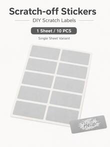 50pcs Large Capacity Scratch-Off Reveal Stickers, Silver DIY Scratch-Off Stickers, Self-Adhesive Reveal Stickers, Suitable For Cards, Gifts, Games, Rewards, Party Favors And Creative Crafts - A - View 13