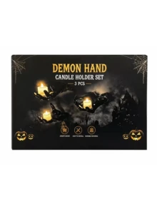 3Pcs Premium Halloween Demon Hand Wall Candle Sconce Set Gothic Spooky Tealight Holder Home Party Decor - Multicolor - View 6
