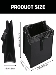 Foldable Hanging Car Trash Can & Storage Organizer, Car Trash Can, Picnic Trash Can, Leak-Proof, Large Capacity, Multi-Functional Car Storage Device, Suitable For Travel And Snack Storage, Applicable For Home, Office/Camping/Car Use - Compatible With All Car Models (Portable Design, Dual Function), Suitable For Outdoor Travel Use, Essential Gift For Drivers - A - View 3