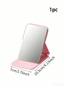 1Pc Folding Table Makeup Mirror,For Touch-Up, For Home,Office Dressing, Standable Flip Cover Design,Pocket Cosmetic Mirror/Room Decor/Compact Mirror/1 Dollar Item/Self Care/Travel Essential - Multicolor - View 10
