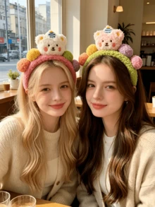 1pc Women's Cartoon Animal Plush Headband, 3D Animal Design Hair Accessory For Autumn/Winter, Suitable For Daily Wear - Multicolor - View 3