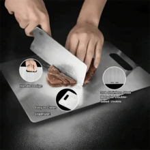 SOKANY Thickened 304 Stainless Steel Cutting Board And Kneading Board, Antibacterial And Mold-Resistant, Easy To Rinse And Clean, Space-Saving Hanging Design, Double-Sided Use, Suitable For Cutting Vegetables, Fruits, Meat And Kneading Dough, Ideal For Kitchen And Catering Use - Other - View 10