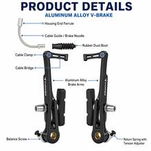 Bike V Brake Set Aluminum Alloy 124.5mm Long Arm Front Rear Linear Pull Calipers 55mm Brake Pads For MTB City Folding Bicycle - Apricot - View 5