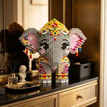 This 3467-Piece Building Block Crown Elephant Is Adorable And Cute, Making It A Perfect Gift And An Excellent Choice For Couples And Parents. The Assembly Difficulty Is High. It's A Perfect Gift For Christmas, Halloween, And The Back-To-School Season. - Multicolor - View 8