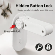1pc Drill-Free Combination Child Safety Lock, Prevents Children From Opening Cabinets And Doors, Portable Door Lock Security Tool, Suitable For Home, Single Women Living And Hotel Travel, Random Black/White - A - View 2