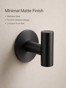 3pcs Stainless Steel Self-Adhesive Wall Hooks, No Drilling Required, Suitable For Bathroom, Entryway, Kitchen, Closet, Hanging Storage Organization, Space-Saving, Home Storage, Waterproof, Rust-Proof, Modern Minimalist Design, Gold/Silver/Black Optional - View 4