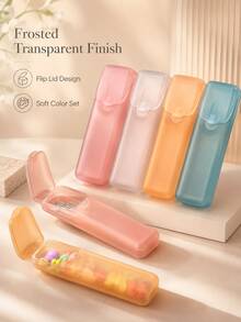Mini Portable Transparent Storage Box, Travel Floss Box, Pill Box, Toothpick Box, Cotton Swab Storage Box, Flip Lid Pocket Storage Box, Small Multi-Purpose Dust-Proof Storage Box - Multicolor - View 7