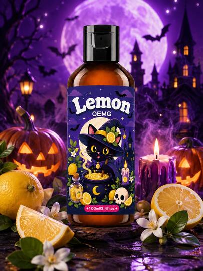 30ml/100ml Serie Ognissanti Olio Essenziale di Limone, Aroma Ricco, Lunga Durata, Adatto per Diffusore di Aromaterapia, Deodorante per Ambienti, Realizzazione di Candele, Fragranza per Auto, Regalo di Ognissanti, Decorazione Festiva