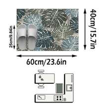 1PC Monstera & Palm Leaf Print Water Blue & Cream Area Rug, Modern Tropical Style Faux Cashmere Rectangular Intertwined Plant Leaf Pattern Machine Washable Floor Mat, Suitable For Living Room, Bedroom, Balcony Home Decor - Multicolor - View 17