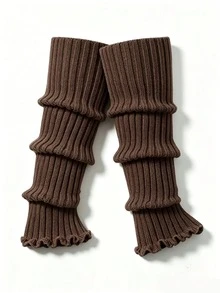 Knitted Leg Warmers, Solid Color Slouchy Boot Socks, Ribbed Knit Calf Socks Leg Covers For Women, Fall Winter Warm Leg Warmers Daily Wear - Multicolor - View 11