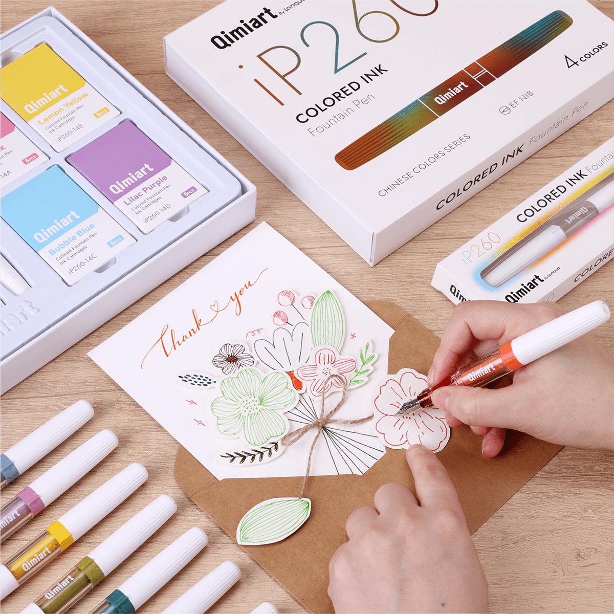 1pc Colorful Ink Fountain Pen Set, Dopamine Multi-Color Ink Cartridge Fountain Pens, 4pcs/Box Gift Set For Students, Calligraphy, Journaling, Drawing, Colored Ink Pens With Replaceable Cartridges, Colorful Nibs For Writing, Note-Taking, Marking, Handmade Gift Stationery - Fountain Pen Set - View 10