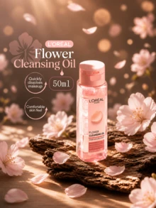 L'Oréal Paris Floral Extract Gentle Cleansing Oil 50ml/250ml, Multiple Sizes Available, Quickly Dissolves Makeup, Deep Cleanses Face, Eyes And Lips, Single Bottle And Multi-Bottle Sets, Suitable For Daily Skincare - Floral Cleansing Oil - View 7