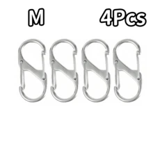 4/8Pcs Alloy Snap Lock Keychain, S-Shaped Alloy Carabiner, Suitable For Camping, Hiking And Other Activities - Multicolor - View 25