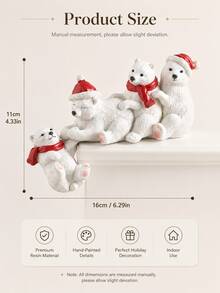 1pc Christmas Bear Lake & Polar Bear Reaching Resin Desktop Decor - Multicolor - View 6