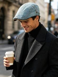 1pc Men's Beret Hat, Windproof, Sun Protection, UV Protection, 3D Design, Foldable, Fashionable & Versatile, Elegant Style, Soft & Comfortable, Breathable, Multi-Functional, Flattering, Slimming Face, Suitable For Beach, Outing, Hiking, Cycling, Travel, Commuting, Outdoor, Street, Dating, Trekking And Various Occasions - Multicolor - View 2