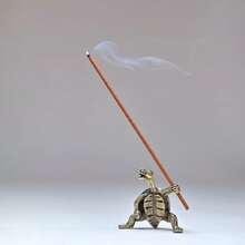 1 Set - Vintage Metal Kung Fu Turtle Incense Holder, Mini Vintage Turtle Shaped Incense Burner, Creative Desktop Ornament, Suitable For Home Tea Room, Meditation And Aromatherapy Decoration - Incense Burner - View 2