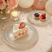 50/25/20/10pcs Dragon Scale Pattern Gold Rim Plate Set, 7.5 Inch/10.25 Inch Reusable Plates, Food Trays, Fruit And Snack Platters, Dessert And Salad Plates, Cheese And Candy Trays, Multi-Purpose Tableware For Parties, Weddings, Birthdays, Picnics, Holiday Events, Easy To Clean, Suitable For Home And Event Elegant Table Setting - View 5