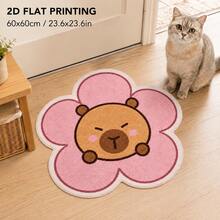 1pc, Washable Capybara Cartoon Faux Cashmere Decorative Rug, Non-Slip Polyester Fiber Suede Bottom, 7mm Overall Thickness, Suitable For Living Room, Bedroom, Entryway, Small Rug, Decorative Rug, Hallway Rug, Halloween, Gift, All Seasons, New Platform Style, Easy To Clean - Multicolor - View 5