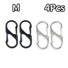 4/8Pcs Alloy Snap Lock Keychain, S-Shaped Alloy Carabiner, Suitable For Camping, Hiking And Other Activities - Multicolor - View 23