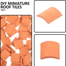 100pcs Mini Red Tile Model Building Set, Clay Material, Mini Tile Sculpture Landscape Accessories, DIY Faux Tile Model Garden Decoration - Other - View 7