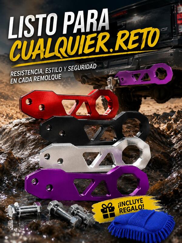 Gancho de remolque universal de aleación, gancho de remolque para parachoques delantero, gancho de remolque trasero JDM, herramientas y accesorios de remolque, ideal para carreras, viajes por carretera, todoterreno y uso diario. Presentado en una elegante caja, disponible en varios colores, perfecto para regalar.