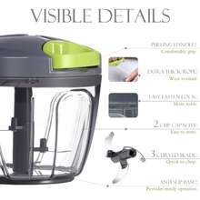 SOKANY Manual Meat Grinder, Slicer, Peeler, Garlic Crusher, Vegetable Grinder, Chili Onion Chopper, Multi-Function Vegetable Chopper, Kitchen Cooking Tool, RV Kitchen Accessory - Blue - View 7