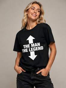 Lokale Lager,Marque,The Man The Legend Funny Adult Humor Quotes Style Sayings T-Shirt, Black - 黑色 - 查看 2