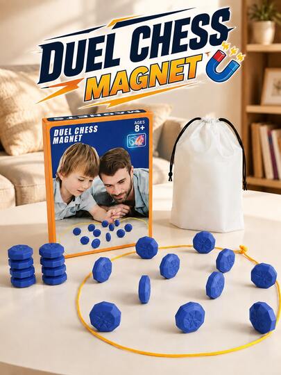 Desktop-Spiel, pädagogisches Strategiespiel, magnetisches Spiel mit Seil, geeignet für Familie, Party, Reisen und Camping, geeignet für Kinder und Erwachsene, 2-Spieler-Spiel