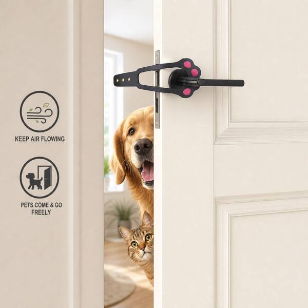 Suministros para gatos, tope de puerta ajustable para mascotas, cierre de costura de puerta con forma de garra, dispositivo de fijación de puerta de habitación del hogar, que permite que los gatos y perros entren libremente al ambiente interior, suministros de ventilación para mascotas del hogar, utilizado para dormitorios y habitaciones