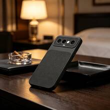 Black New Luxury Litchi Texture Large Window Perforated Protective Case, Full Coverage Anti-Drop Anti-Slip Wear-Resistant Solid Color Soft Shell, High-End Matte Texture Anti-Fingerprint Anti-Sweat Phone Protective Cover, Precise Cutouts Compatible With All Transsion Models, Compatible With Infinix SMART 5 2021 India Version, SMART 6/6 PLUS With Fingerprint Hole, SMART 7, SMART 8, SMART10 - Black - View 7