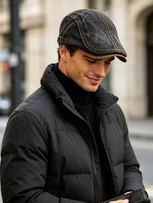 1pc Men's Beret Hat, Windproof, Sun Protection, UV Protection, 3D Design, Foldable, Fashionable & Versatile, Elegant Style, Soft & Comfortable, Breathable, Multi-Functional, Flattering, Slimming Face, Suitable For Beach, Outing, Hiking, Cycling, Travel, Commuting, Outdoor, Street, Dating, Trekking And Various Occasions - Multicolor - View 3