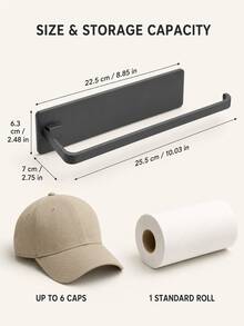 1pc Hat Storage Rack, Can Hold 6 Baseball Caps, Perfect For Home And Closet Hat Storage, Suitable For Home Use, Also Can Be Used As Wardrobe Hat Storage Rack, Bathroom Holder, Kitchen Plastic Wrap Storage Rack - Multicolor - View 4
