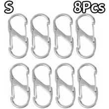 4/8Pcs Alloy Snap Lock Keychain, S-Shaped Alloy Carabiner, Suitable For Camping, Hiking And Other Activities - Multicolor - View 22