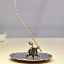 1 Set - Vintage Metal Kung Fu Turtle Incense Holder, Mini Vintage Turtle Shaped Incense Burner, Creative Desktop Ornament, Suitable For Home Tea Room, Meditation And Aromatherapy Decoration - Incense Burner - View 1