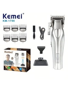 Kemei 2-In-1 Hair Clipper Set KM-3023-702 + KM-1798 Professional Hair Trimmer, Includes 11 Limit Combs, Cleaning Brush, Charging Cable, Suitable For Men, Women, Children, Home And Salon Use - KM-1798 - View 7