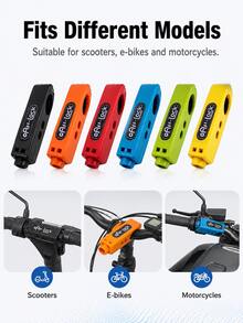 Universal Anti-Theft Handlebar Lock (Throttle/Brake Lock); Suitable For Electric Scooters, Motorcycles, Bicycles And Electric Bicycles. Portable Design, Easy Installation; Universal Fit For Bicycles, Motorcycles And Scooters. - Multicolor - View 7