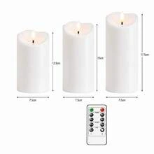 5pcs Flameless Flickering LED Cylinder Electronic Candles, Battery Operated, Suitable For Wedding Table Decor, Valentine's Day Proposal Decor, Halloween And Christmas Decor (Batteries Not Included) - Multicolor - View 17