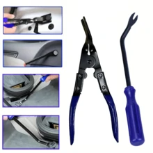 1/2件裝 照明鉗、冷膠、大燈拆卸工具、橡膠夾驅動器、塑膠鉚釘拆卸鉗、汽車夾鉗、驅動器 - 紅色 - 查看 4