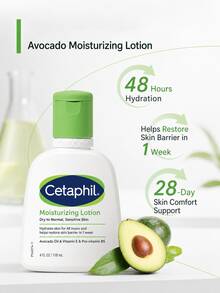 Cetaphil 118ml Avocado Oil Moisturizing Lotion, Lightweight And Easily Absorbed Body And Face Lotion, Long-Lasting Hydration, Suitable For Dry To Normal Sensitive Skin Daily Skincare - Moisturizing Lotion 118ml - View 2