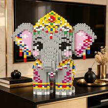 This 3467-Piece Building Block Crown Elephant Is Adorable And Cute, Making It A Perfect Gift And An Excellent Choice For Couples And Parents. The Assembly Difficulty Is High. It's A Perfect Gift For Christmas, Halloween, And The Back-To-School Season. - Multicolor - View 4
