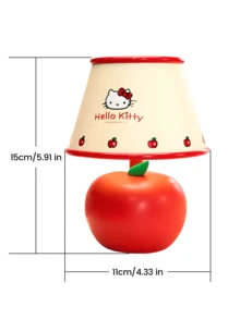 MINISO Sanrio Licensed Hello Kitty Apple LED Table Night Light, 3‑Level Adjustable Brightness Cute Vintage Desk Lamp, Rechargeable Decorative Bedside Lamp For Girls Room Gift - Apple - View 6