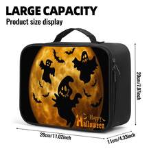 Halloween Series Multi-Style 2D Printed Tote Bag, Multiple Patterns Available, Long-Lasting Cold & Heat Insulation, Dual Zipper Large Capacity Handbag, Portable Tote Bag For Holiday Party, Commute, Picnic - Handbag - View 5