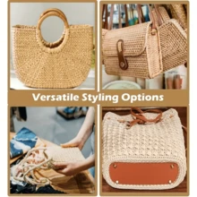 1/2/3/4 Buah Alas Tas Anyaman Tangan PU, Set Perlengkapan Kerajinan PU, Aksesoris Alas Koper, Bahan Pembuatan Dompet DIY - Beraneka warna - View 7