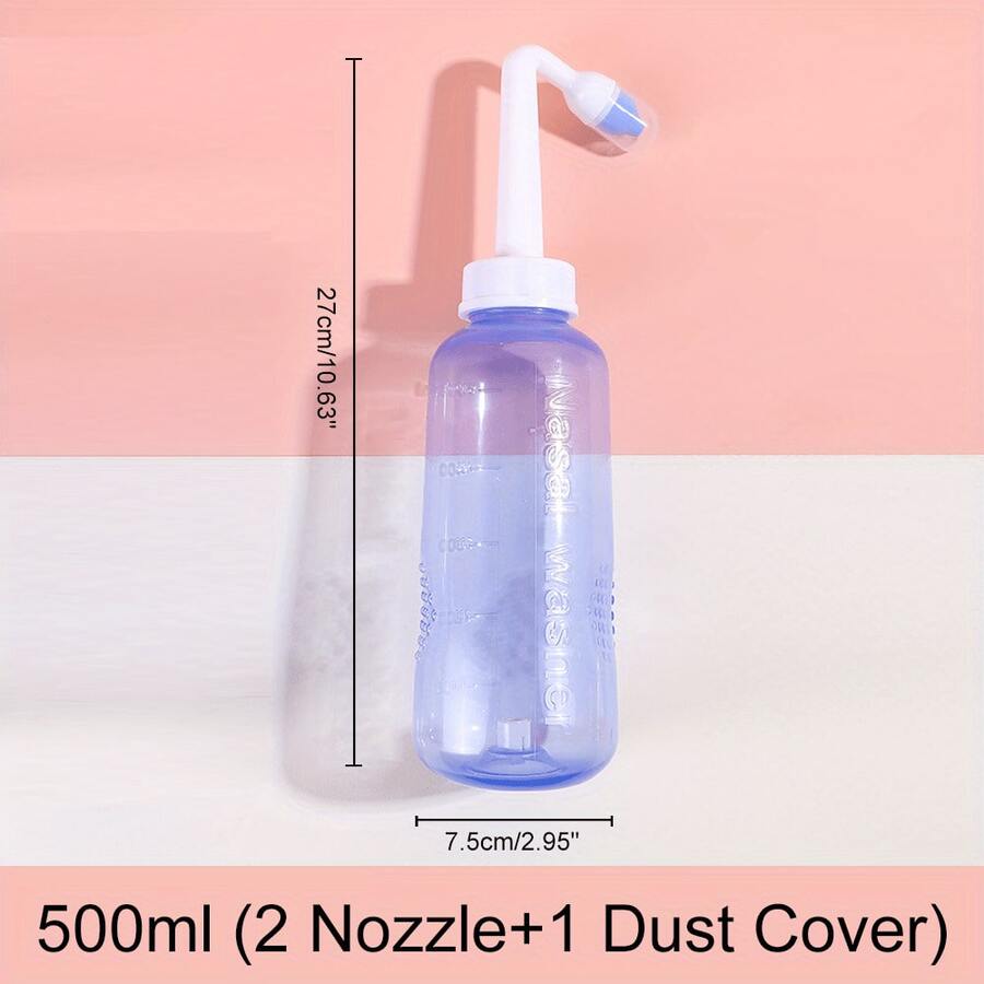 300ml Nasal Irrigation Pot, Nasal Rinse Bottle, Nasal Cleanser, Manual Valve Nasal Irrigator - Blue - View 1