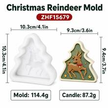 Geometry Xmas Tree Candle Silicone Mold With Santa Claus Reindeer Snowman Design DIY Scented Candle Making Mold For Christmas Holiday Home Decor Gift Crafts - Christmas Mold - View 13