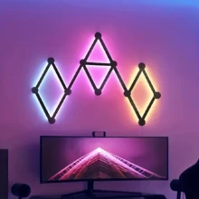 DIY 模組化 RGB 智慧壁燈,APP 控制幾何 LED 壁燈,音樂同步,1600 萬色 40+ 動態效果,易安裝模組化氛圍夜燈,適用於遊戲室、臥室、客廳、酒吧裝飾 - DIY燈具 - 查看 14