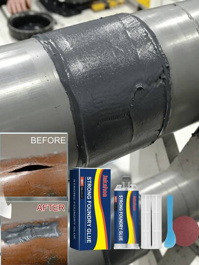 Cola de Epóxi AB para Reparo de Fundição de Metal para Aço Inoxidável, Cobre, Alumínio, Selante Metálico à Prova d'Água, Fornece Excelente Adesão, Garante Forte União de Peças Metálicas, Durável, Resiste a Temperaturas Extremamente Altas, Adequado para Diversos Ambientes de Fundição de Alta Temperatura, Presente para Família e Amigos, Presente de Volta às Aulas