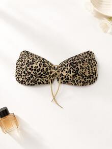 YIYANG 2/1pc Women's Leopard Print Invisible Adhesive Bra, Strapless Backless Breast Pads, Adjustable Tie-Up Push-Up Bra, Seamless Fit, Suitable For Evening Dresses With Low Neckline And Open Back - Multicolor - View 4